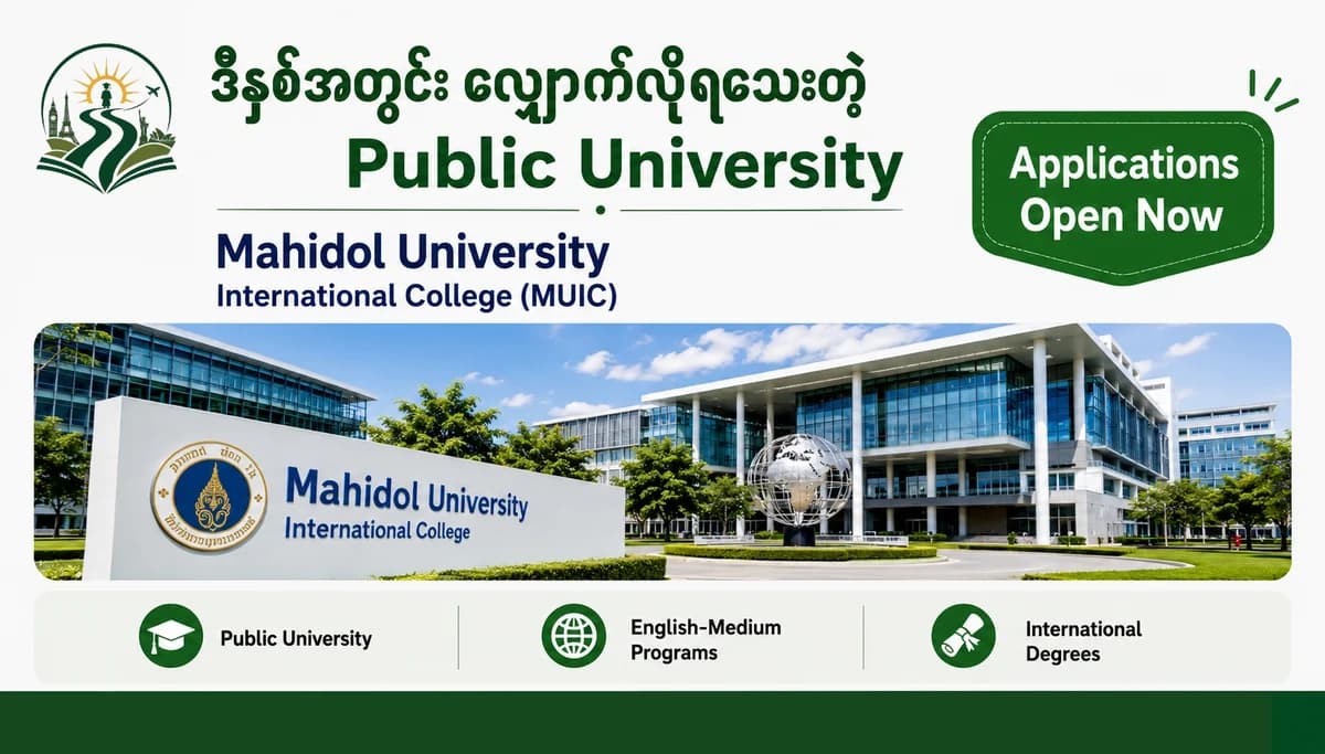 ဒီနှစ်အတွင်း လျှောက်လို့ရသေးတဲ့ Public University – Mahidol University International College (MUIC)